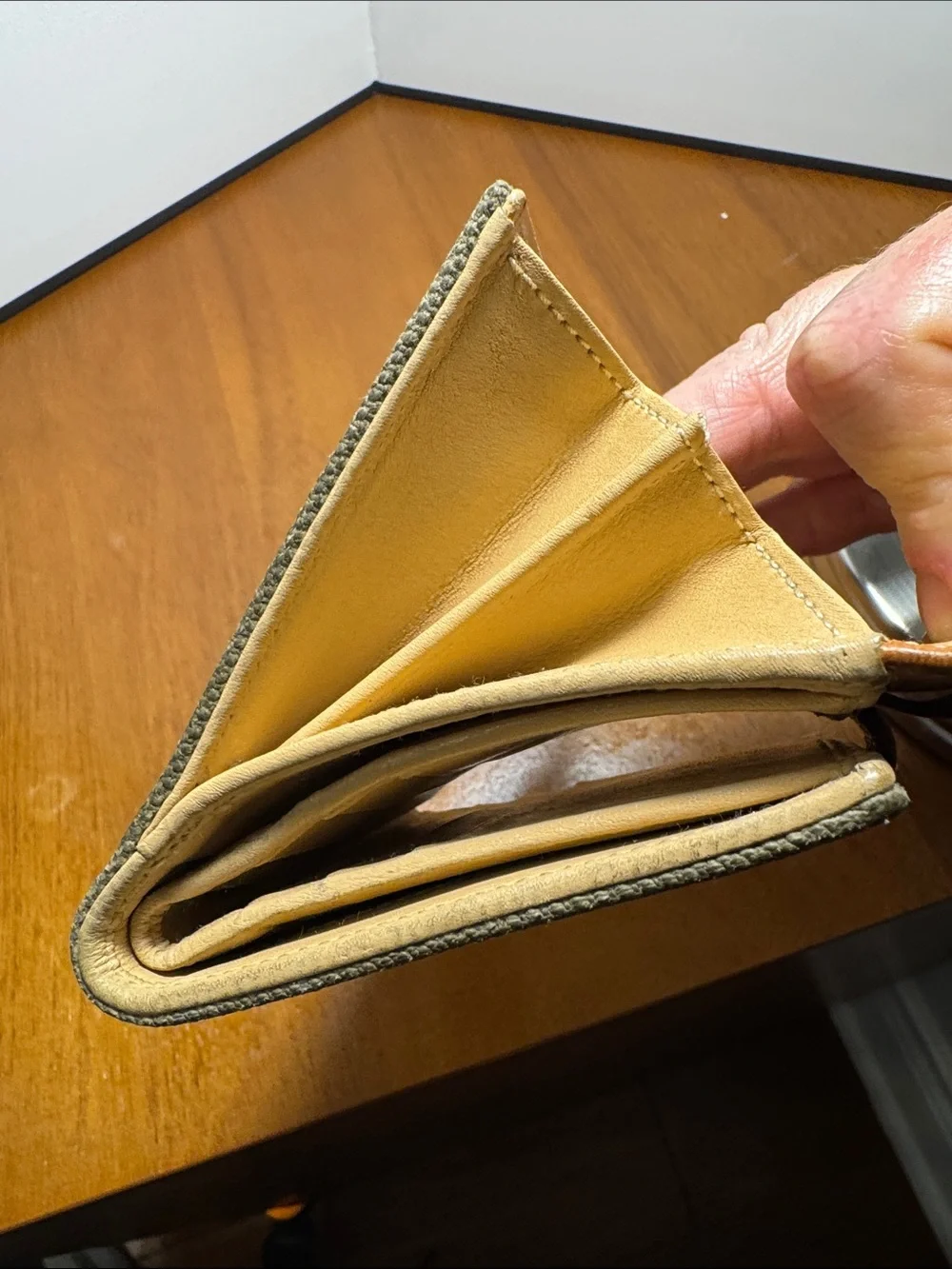 Dior Brown Leather & Olive Canvas Small Wallet